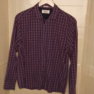 Original Penguin Heritage Slim Fit Red Plaid Button Down Large